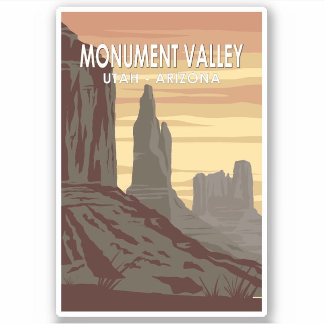 Sticker Monument Valley Arizona Utah Vintage (Devant)