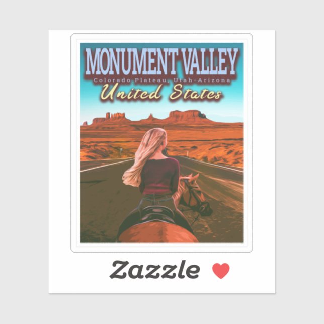 STICKER MONUMENT VALLEY - UTAH - ARIZONA - ÉTATS-UNIS (Feuille)