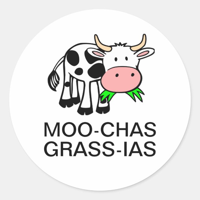 Sticker Moo-chas Grass-ias (Muchas Gracias) (Devant)