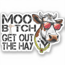 moo sortir du foin Funny Vache avec lunettes Sueur