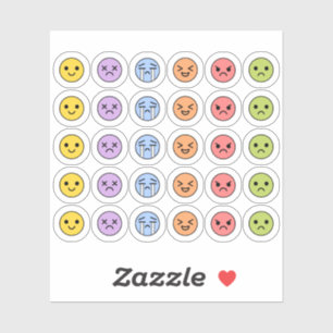 Sticker Mood Tracker mignon émotions Emoji Head Bujo Plann