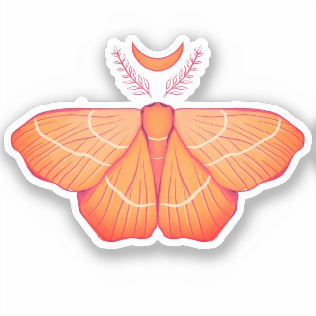 Sticker Moon Moth Witchy Night Art - Illustration magique (Recto)