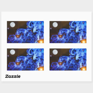 Sticker Moon Stars Space Art