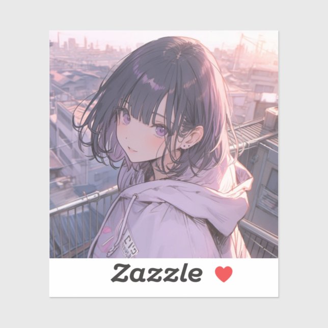 Sticker Mornig with you | 東京娘 GenerartiveAI シール (Feuille)