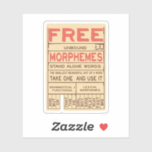 Sticker Morphèmes libres Funny Grammar Anglais