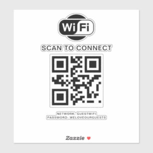 Sticker Mot de passe Wifi Analyse du code QR pour se con