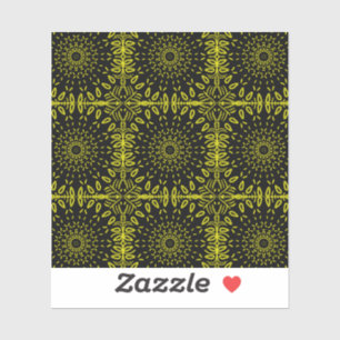 Sticker Motif abstrait de tournesol - jaune sur le noir