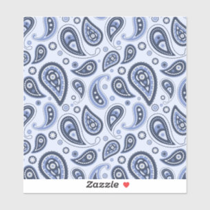 Sticker Motif Blue Paisley