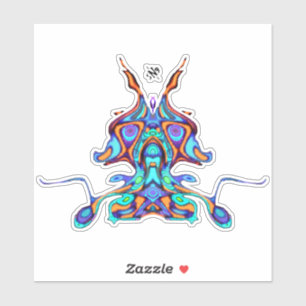 Sticker Motif coloré (pareidolia) - Perroquet spatial v1