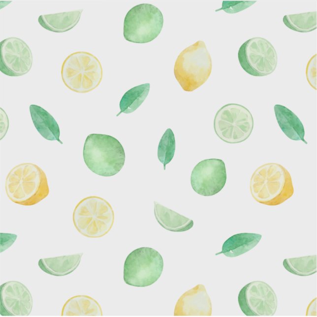 Sticker Motif d'aquarelle citron et citron vert (Devant)