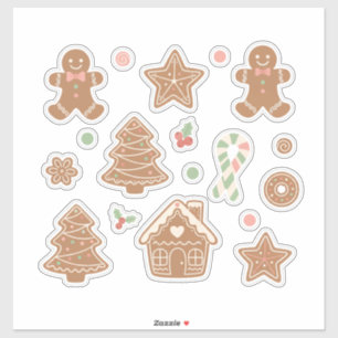 Sticker Motif de biscuits au gingembre doux et cosy : Aest