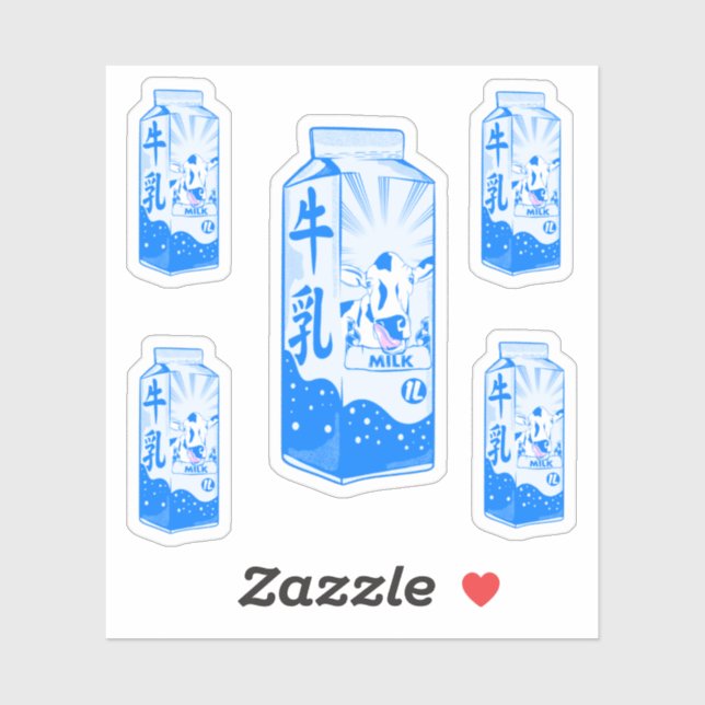 Sticker Motif de bouteille de lait (Feuille)