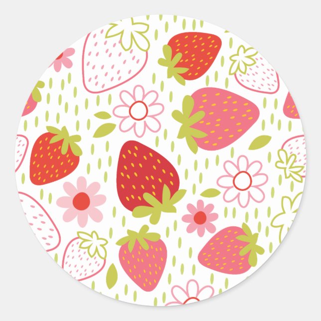 Sticker Motif de fraises rouges (Devant)