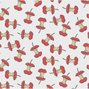 Sticker Motif de pomme vintage rétro drôle noyau mangé