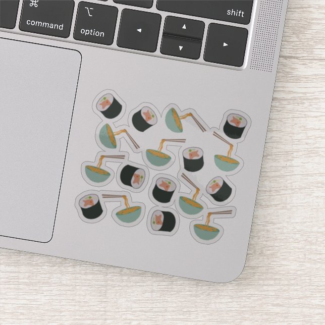 Sticker Motif de sushis et nouilles (Détail)