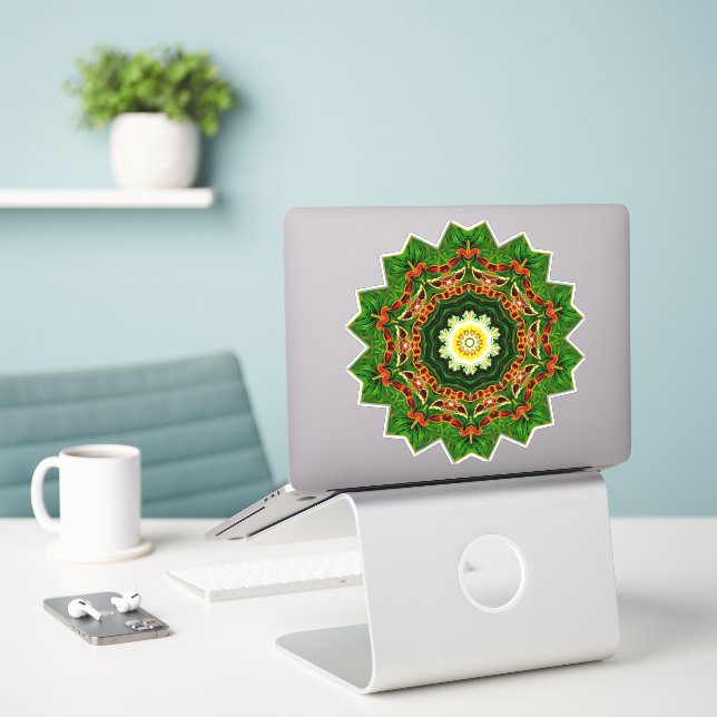 Sticker Motif décoratif, design festif, (Ordinateur portable sur le bureau)