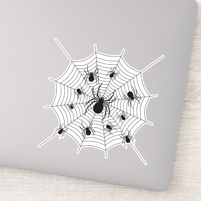 Sticker Motif d'Halloween Black White araignées (Détail)