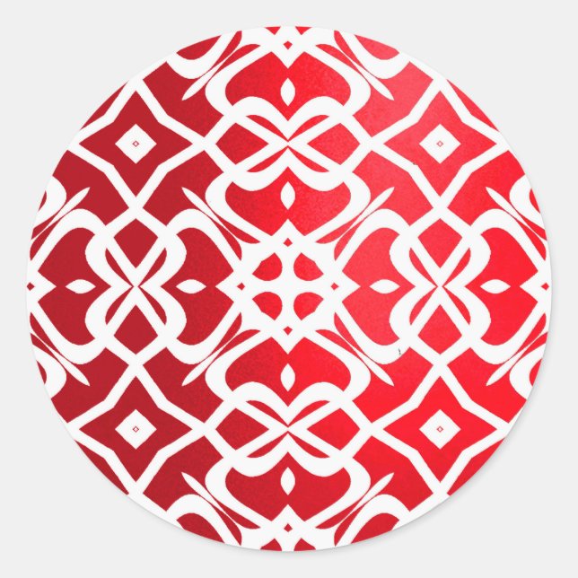 Sticker Motif en dentelle X métallique - Rouge et  (Devant)