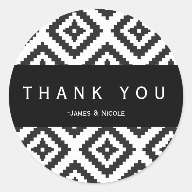 Sticker Motif géométrique noir et blanc (Devant)