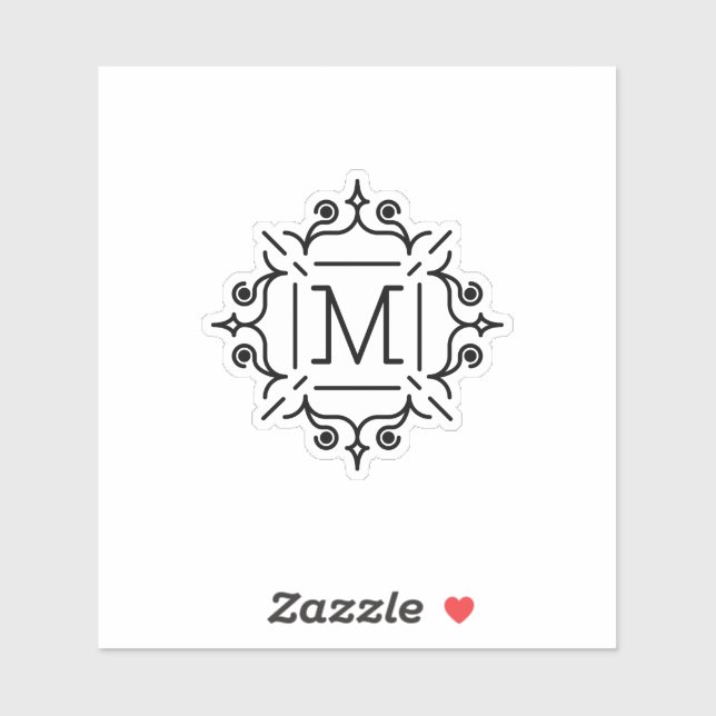 Sticker motif-lettre-monogramme (Feuille)