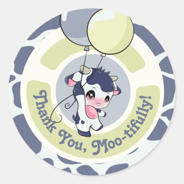 Sticker Motif Merci de vache bleu foncé (Devant)