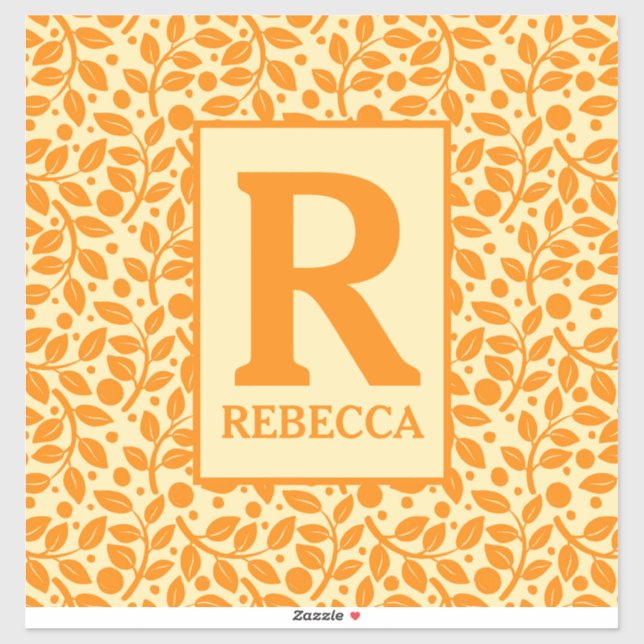 Sticker Motif orange et crème Luge Bagages (Feuille)