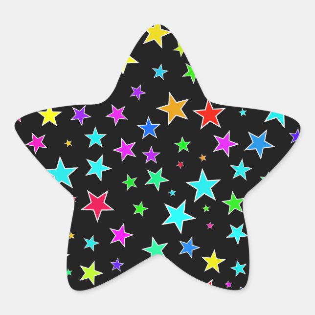 Sticker Motif pour étoiles colorées et amusant (Devant)