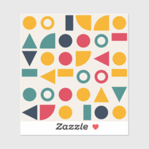 Sticker Motif sans couture de formes géométriques Bauhaus