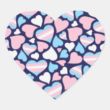 Sticker Motif Transgenre Pride Hearts