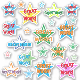 Sticker Motivation étudiante "GRAND TRAVAIL !" & Formes d'