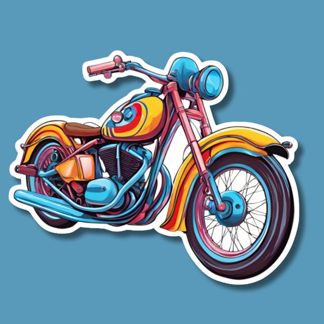Sticker Moto coloré imperméable (Créateur téléchargé)