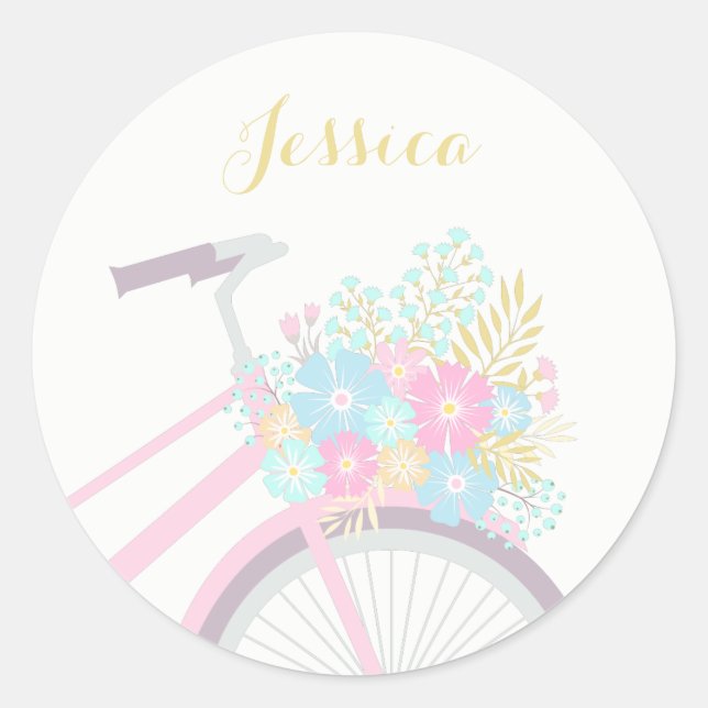 Sticker moto moto monogramme mignon Pastel (Devant)