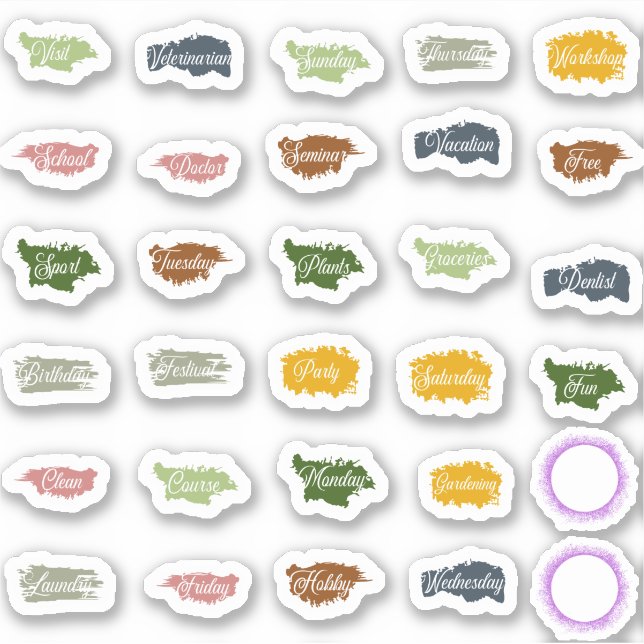 Sticker Mots communs pour les planificateurs et les scrapb (Devant)