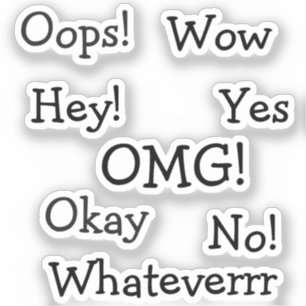 Sticker Mots de réaction de bande dessinée   Typographie m