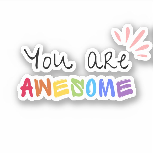 Sticker Mots positifs dynamiques multicolores (Devant)