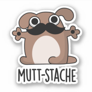 Sticker Moustache moustache de chien drôle
