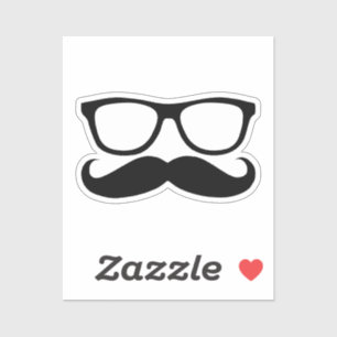 Sticker Moustache Nerd Coupe de contours