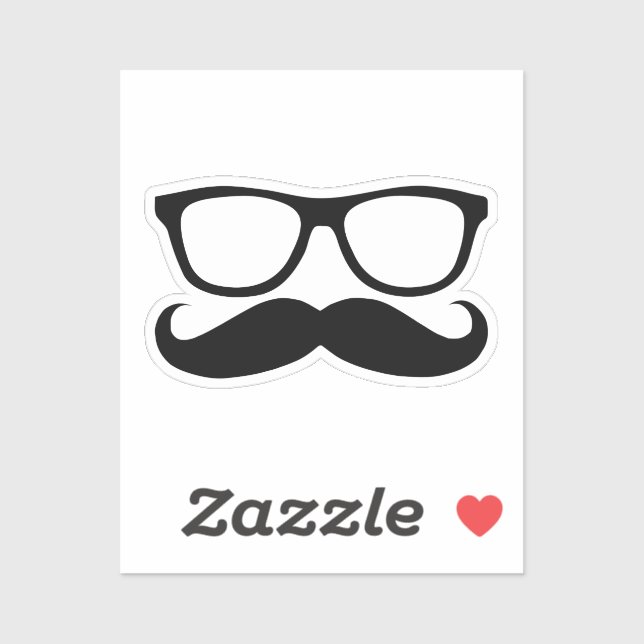 Sticker Moustache Nerd Coupe de contours (Feuille)
