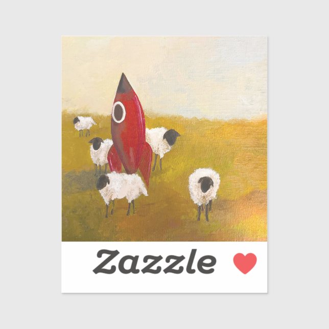 Sticker Mouton Fusée (Feuille)