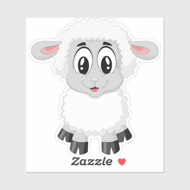 Sticker mouton mignon animal de ferme bébé (Feuille)