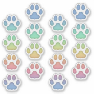 Sticker Moyenne Arc-en-ciel Pawprints Animal Tracks Decks