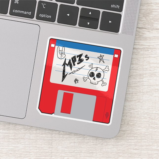 Sticker MP3 Music Retro Floppy Disk (Détail)