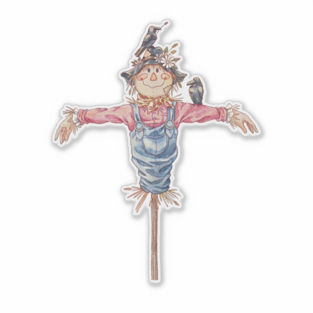 Sticker "Mr Scarecrow" - Sympa caractère d'Halloween (Devant)
