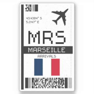 Sticker MRS Marseille, France Carte d'embarquement - Aérop