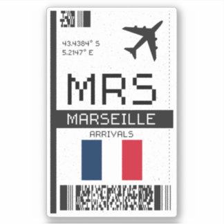 Sticker MRS Marseille, France Carte d'embarquement - Aérop
