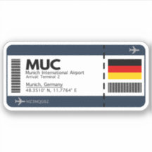 MUC Munich Airport Boarding Pass - Voyage