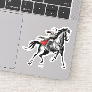 Sticker Mulan En Armor Riding Vent Noir Aquarelle
