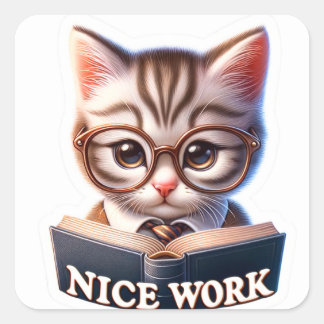 Sticker multi sujets Kitten "Nice Work"