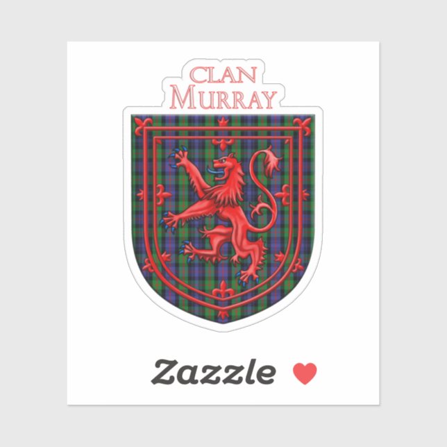 Sticker Murray Tartan Scottish Plaid Lion Rampant (Feuille)