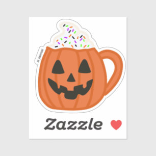Sticker Musique à visage Citrouille orange